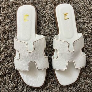 Stylish White Slip-On Sandals